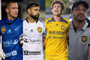 Renan, Jimenez, Fabiano e &Iacute;talo Silva, jogadores do Amazonas