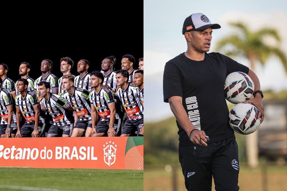 Elenco do Athletic e técnico Alex de Souza/Divulgação / Athletic-MG