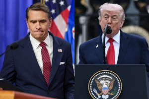 Ex-diretor do FBI James Comey e o presidente dos EUA, Donald Trump