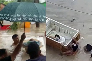 Cenas foram registradas em Peixinhos, durante o temporal da &uacute;ltima sexta-feira (1).