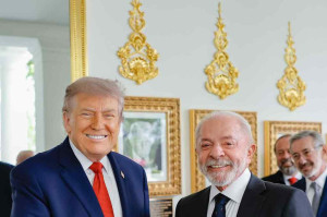 Presidente da Rep&uacute;blica, Luiz In&aacute;cio Lula da Silva, durante encontro com o Presidente dos Estados Unidos, Donald Trump