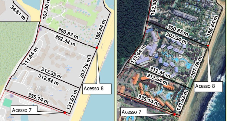 Mapas mostram locais para acesso a praias em Ipojuca, segundo MPPE /MPPE