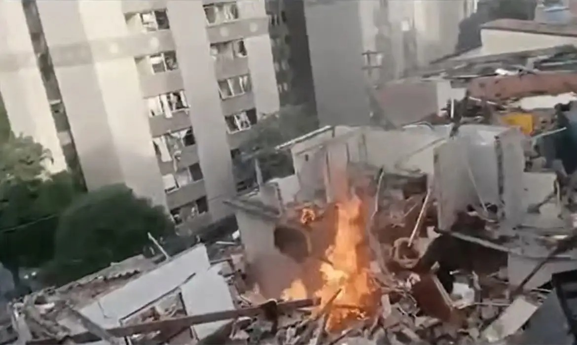 A explosão ocorreu por volta das 16h10 na rua Doutor Benedito de Moraes Leme./Reprodução/TV Brasil