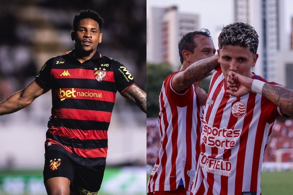 Felipinho, lateral do Sport, e Wenderson, volante do Náutico/Tiago Sousa / SCR e Rafael Vieira / CNC
