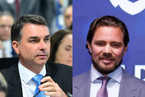 Fl&aacute;vio Bolsonaro (PL) e Daniel Vorcaro