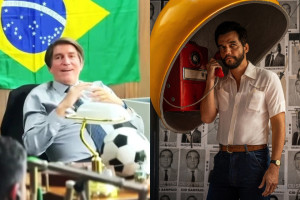 Cena do filme 'Dark Horse' e fotografia de 'O Agente Secreto'