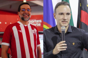 Bruno Becker, presidente do N&aacute;utico, Matheus Souto Maior, presidente do Sport