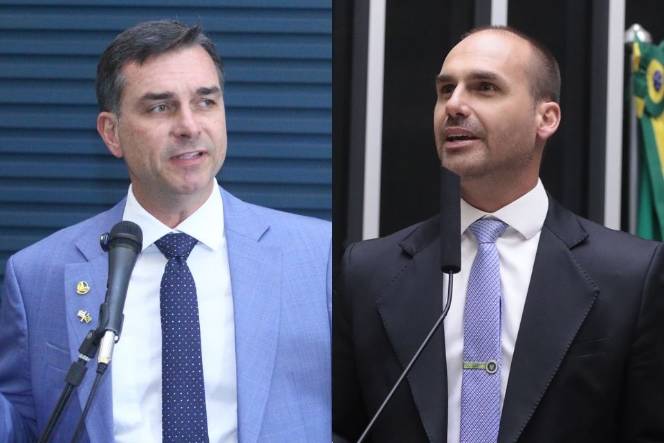 Senador Flávio Bolsonaro e o ex-deputado federal Eduardo Bolsonaro/Vinicius Loures/Câmara dos Deputados e Bruno Spada/Câmara dos Deputados