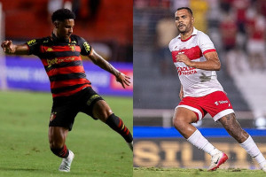 Felipinho, lateral-esquerdo do Sport, e Mikael, centroavante do CRB