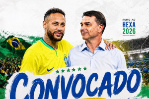 PL tenta associar imagem de Fl&aacute;vio Bolsonaro &agrave; de Neymar em dia de convoca&ccedil;&atilde;o da Sele&ccedil;&atilde;o