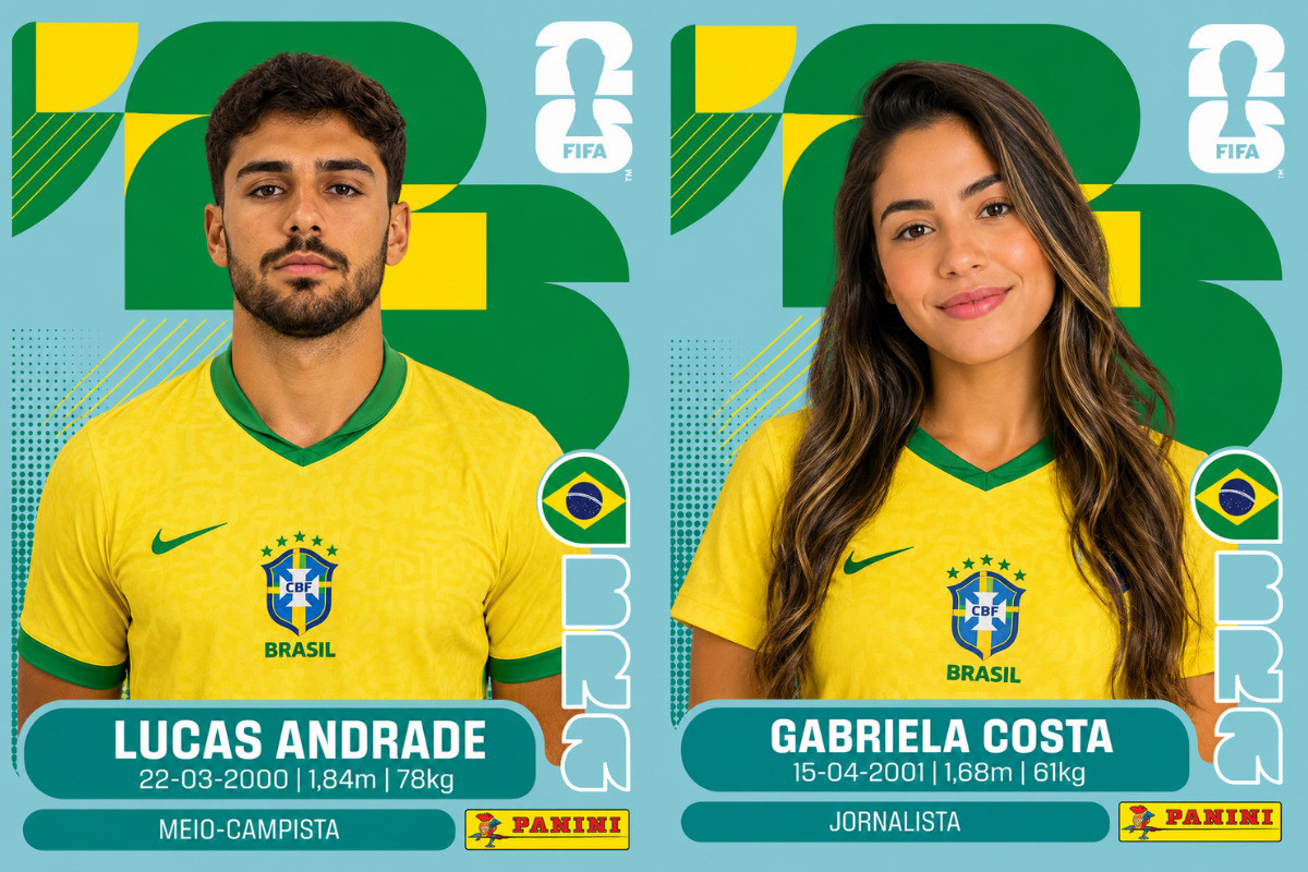 Álbum da Copa 2026: aprenda a fazer sua própria figurinha usando Inteligência Artificial/Foto: IA