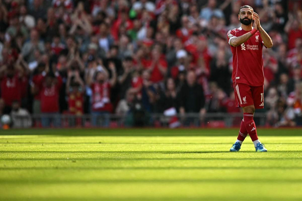 Mohamed Salah em ação pelo Liverpool/PAUL ELLIS / AFP