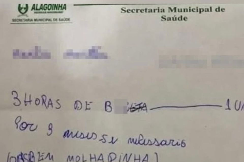 Receita foi feita por estagiárias durante 