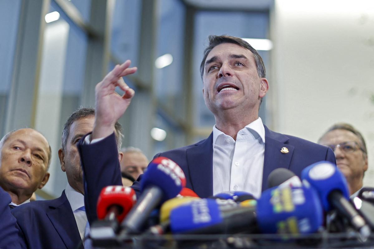 Senador e pré-candidato à Presidência Flávio Bolsonaro (PL-RJ)/Sergio Lima / AFP