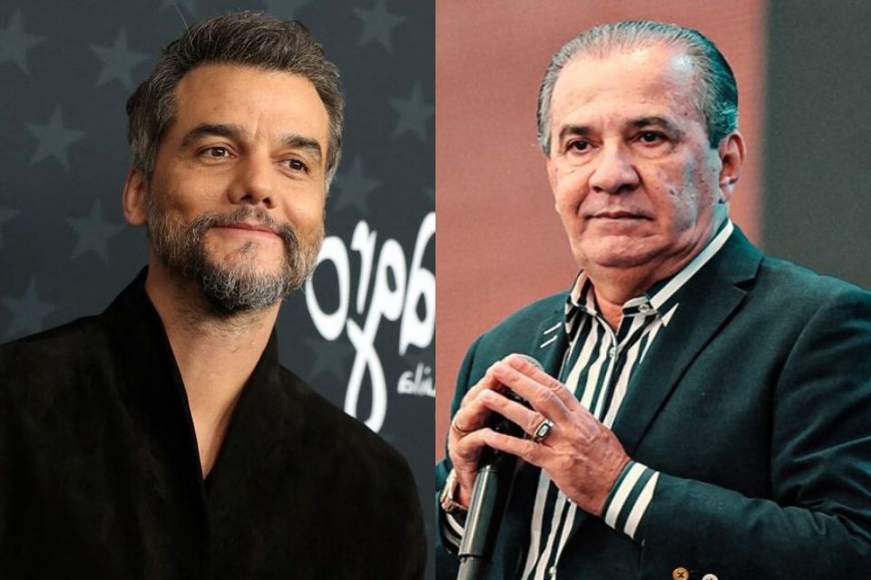 Wagner Moura e o Pastor Silas Malafaia/MICHAEL TRAN / AFP e Reprodução/Redes sociais