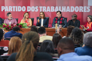A primeira-dama, Ros&acirc;ngela Lula da Silva, a Janja, participou do IV Encontro de Evang&eacute;licos e Evang&eacute;licas do PT, em Bras&iacute;lia (DF)