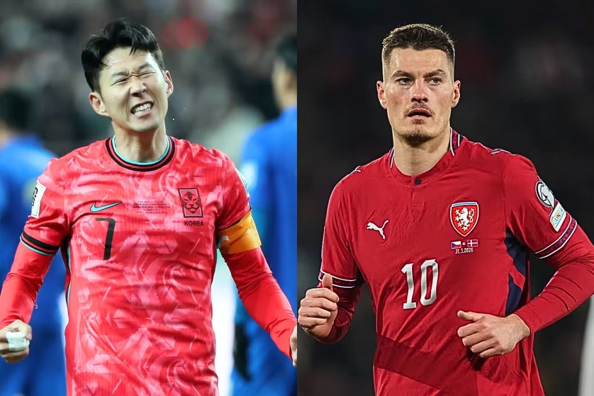 Son Heung-min, da Coreia do Sul, e Patrik Schick, da República Tcheca
/Reprodução/Fifa