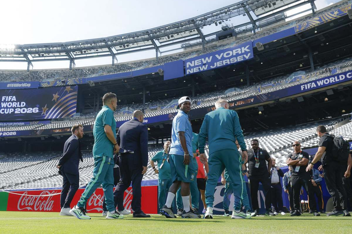 Vini Jr. no MetLife Stadium, palco da estreia da seleção brasileira na Copa do Mundo 2026/Rafael Ribeiro/CBF