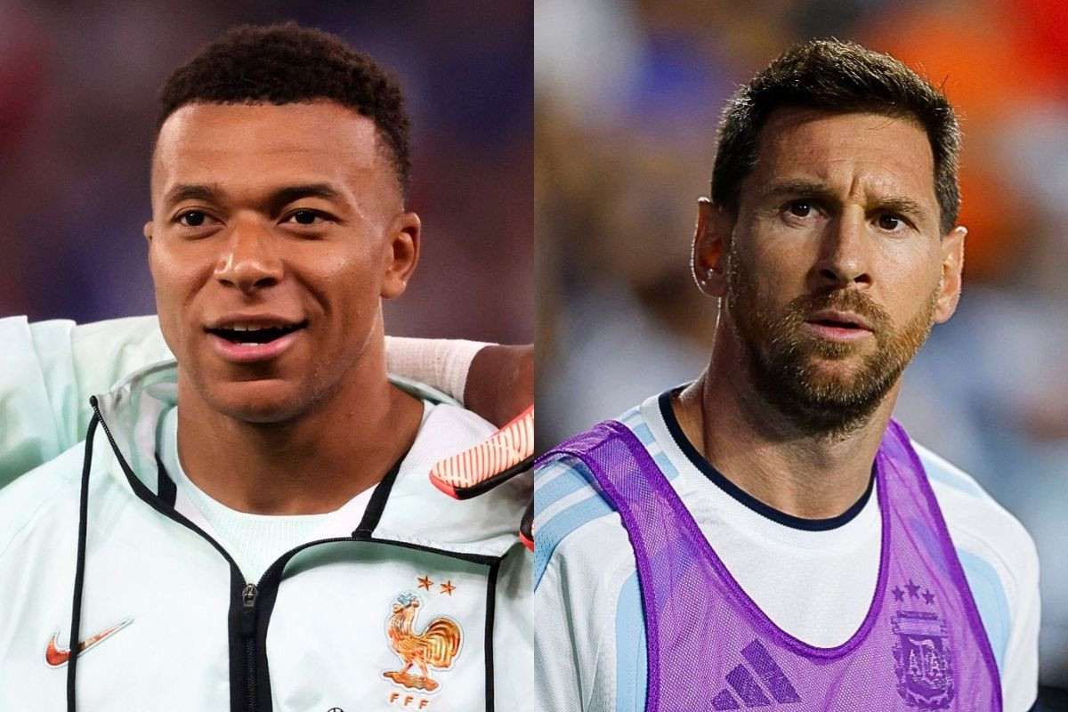 Kylian Mbappé, atacante da França, e Lionel Messi, atacante da Argentina/Franck Fife / AFP e odd Kirkland / AFP