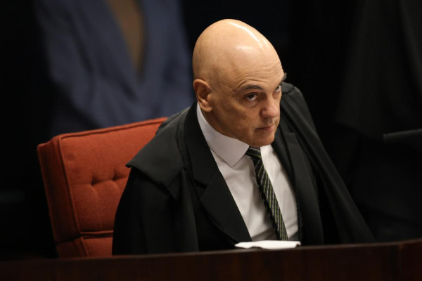 O ministro Alexandre de Moraes, na Primeira Turma do Supremo Tribunal Federal (STF)