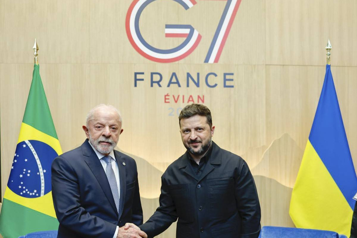 Presidente Lula e o presidente da Ucrânia, Volodymyr Zelensky/ Ricardo Stuckert / PR