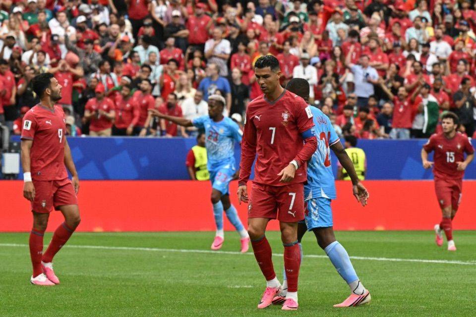 Cristiano Ronaldo em partida contra a RD Congo na Copa do Mundo/RONALDO SCHEMIDT / AFP