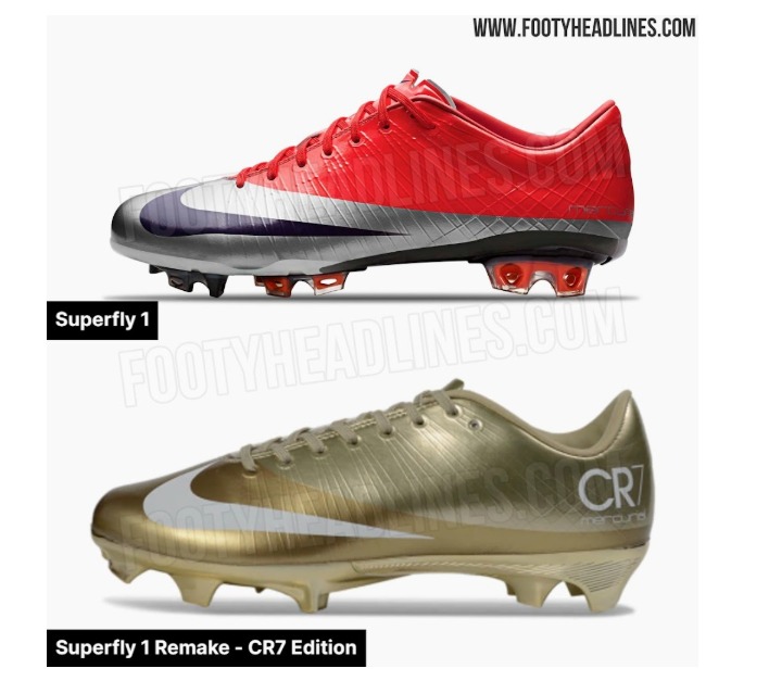 Nova chuteira é um 'remake' da Mercurial Superfly 1, lançada pela Nike em 2009 (Foto: Reprodução/Footy Headlines)