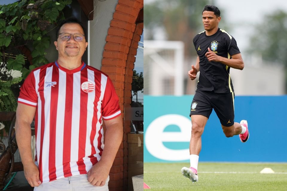 Kuki, ídolo do Náutico, e Douglas Santos, jogador da Seleção Brasileira/Marina Torres / Acervo DP e Rafael Ribeiro / CBF