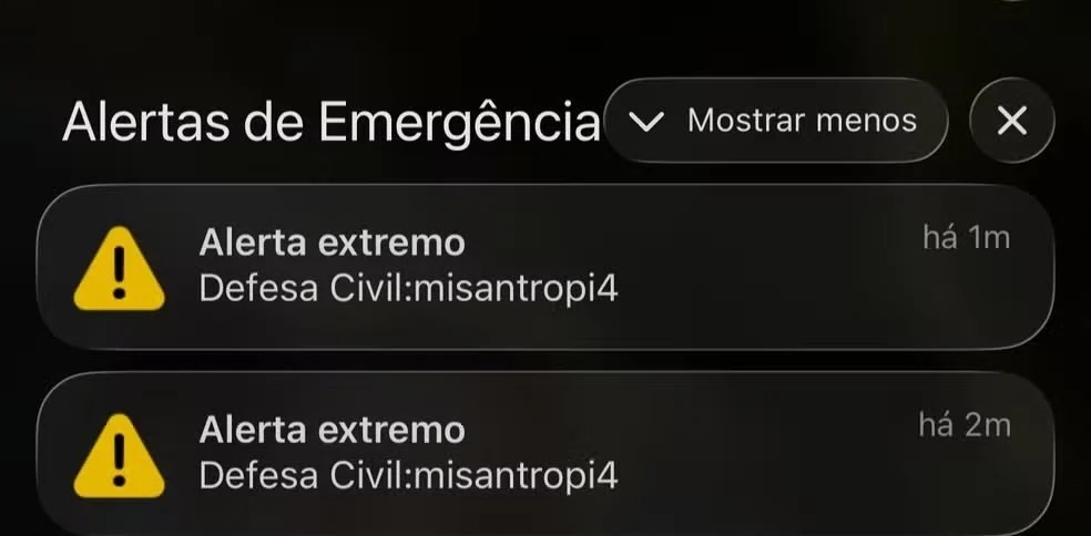 Falso alerta/Reprodução/Redes sociais