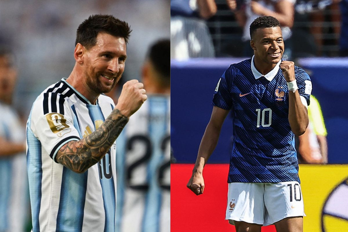Lionel Messi, da Argentina, e Kylian Mbappe, da França/ROBERTO SCHMIDT / AFP e FRANCK FIFE / AFP