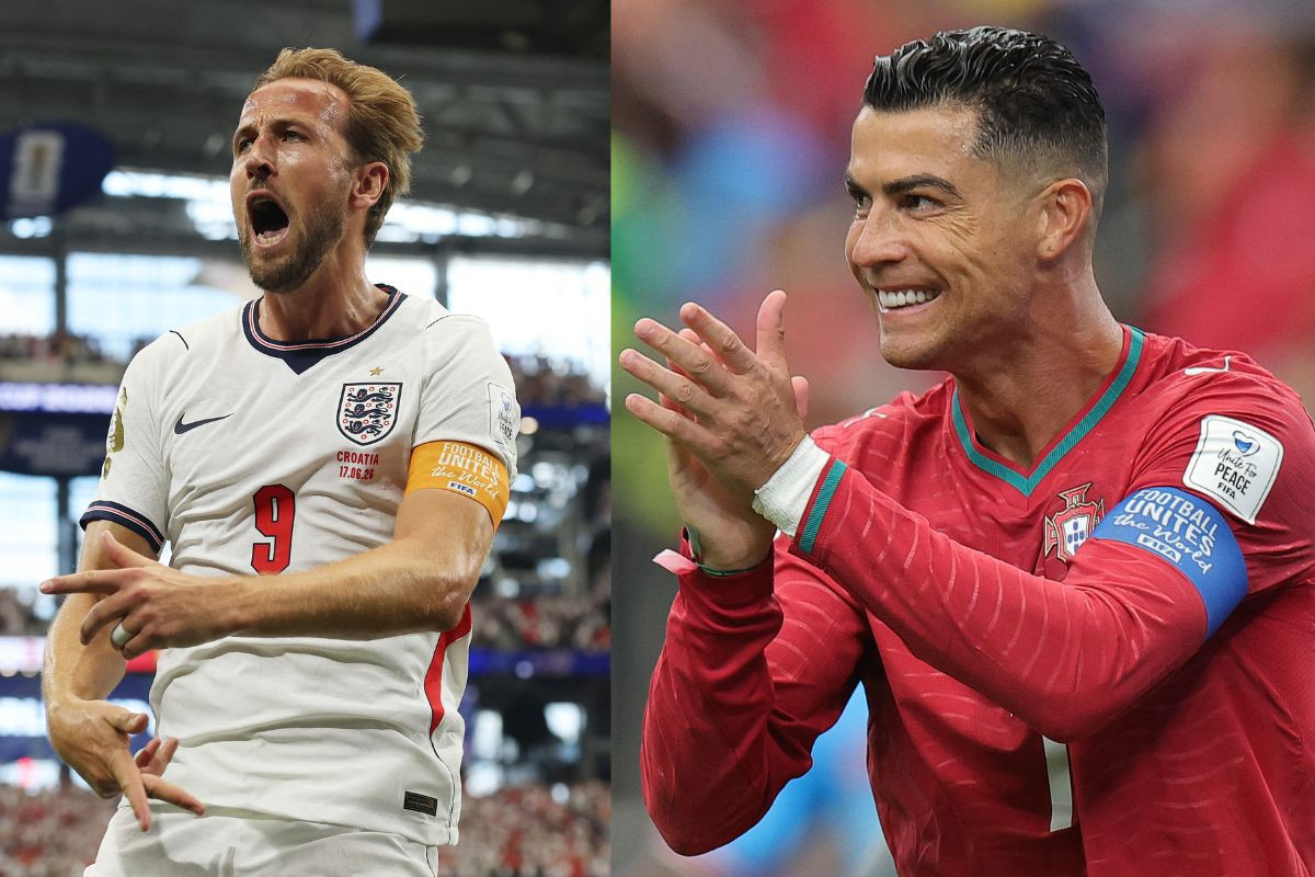 Kane, da Inglaterra, e Cristiano Ronaldo, de Portugal/AFP