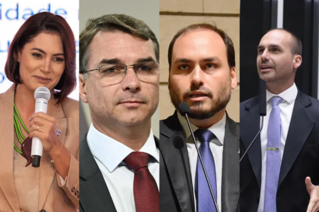 Atrito com Flávio Bolsonaro resgata episódios de divergências entre a ex-primeira-dama e os filhos de Jair Bolsonaro, envolvendo disputas políticas e decisões no PL/Foto: Reprodução/Redes Sociais
