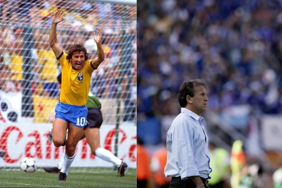 Zico atuando pela Seleção Brasileira e comandando a seleção do Japão/Divulgação / CBF e Divulgação / FIFA