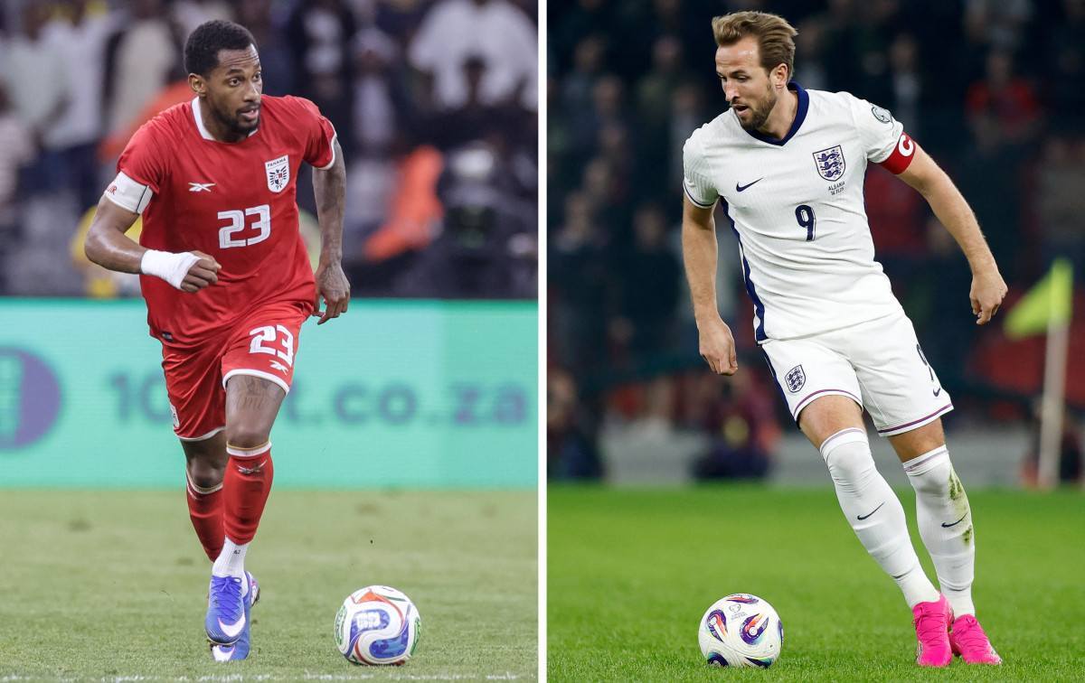 Michael Amir Murillo, do Panamá, Harry Kane, da Inglaterra /Gianluigi GUERCIA and Adnan BECI / AFP