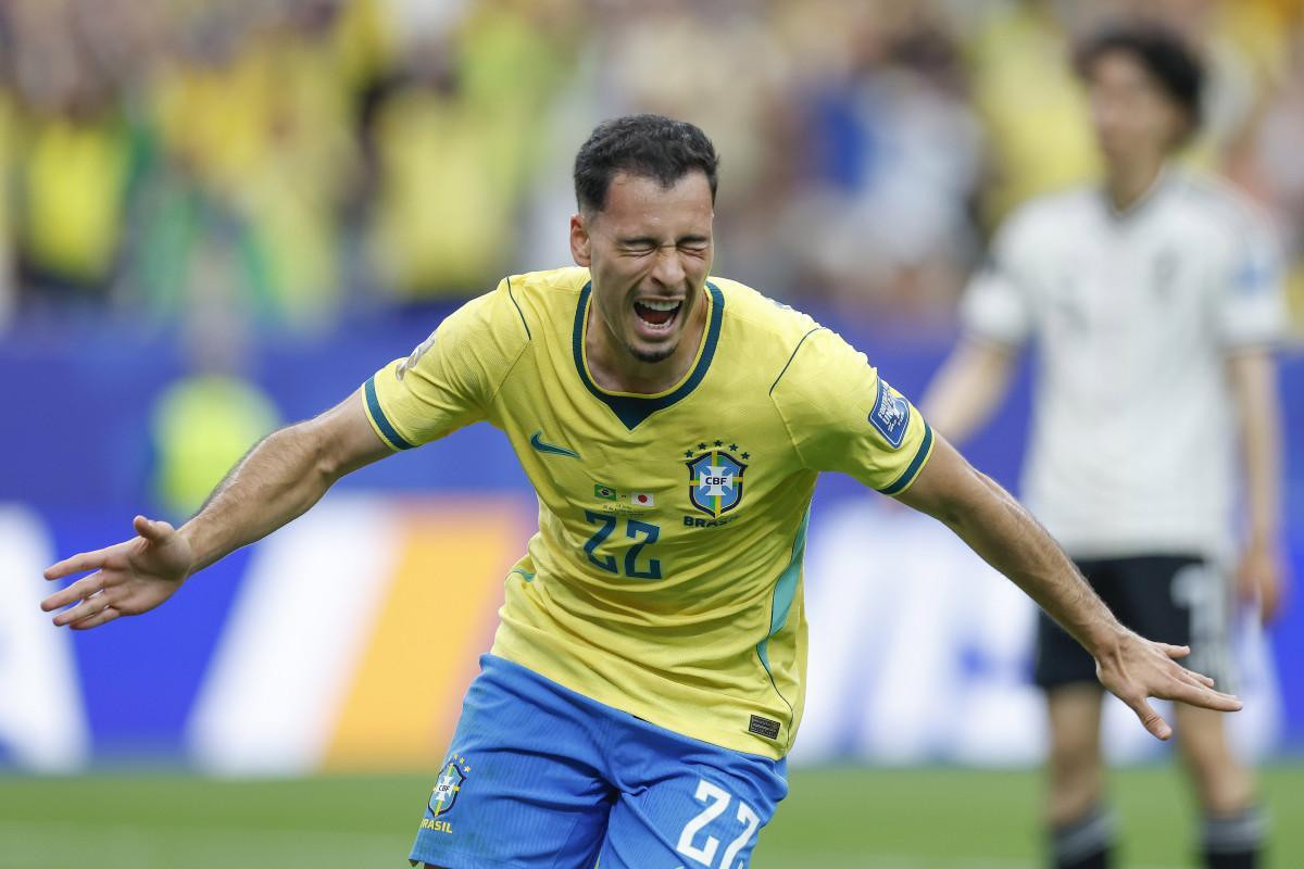Gabriel Martinelli saiu do banco para virar o herói do Brasil contra o Japão. /Foto: Rafael Ribeiro/CBF