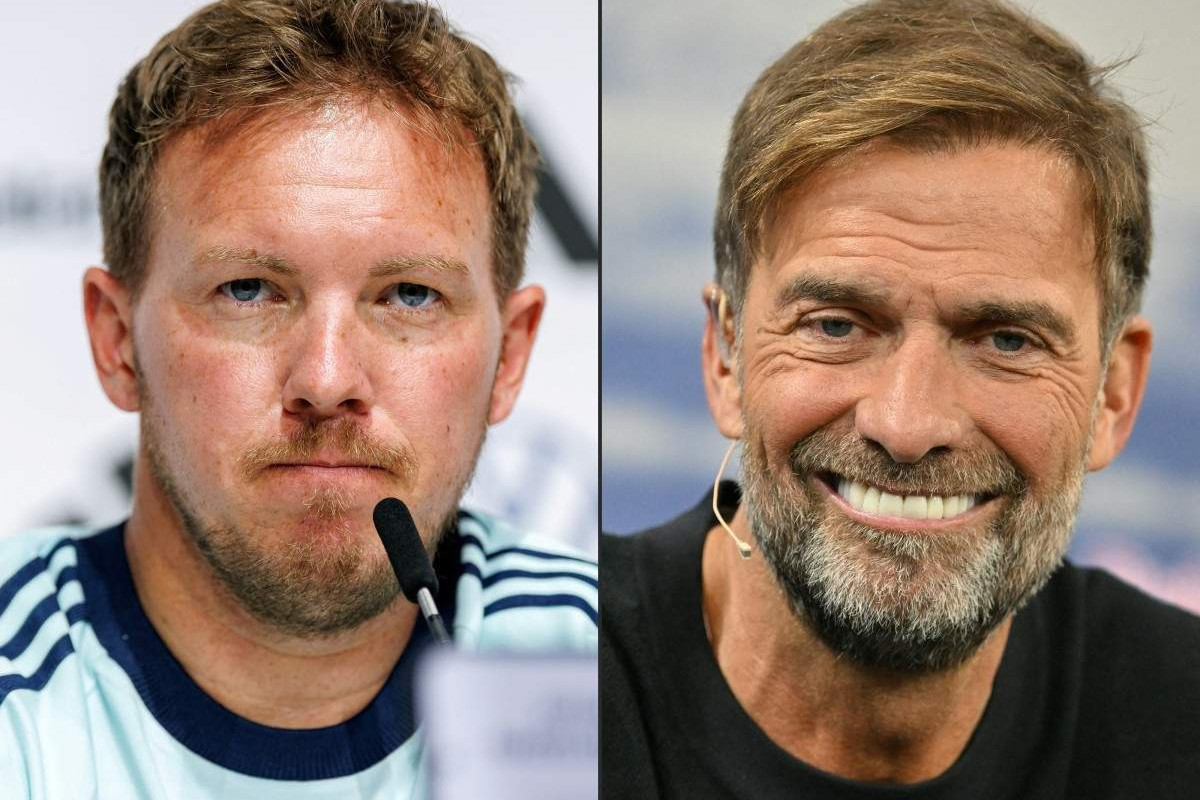  Julian Nagelsmann e Jurgen Klopp /Daniel Karmann and KERSTIN JOENSSON / AFP