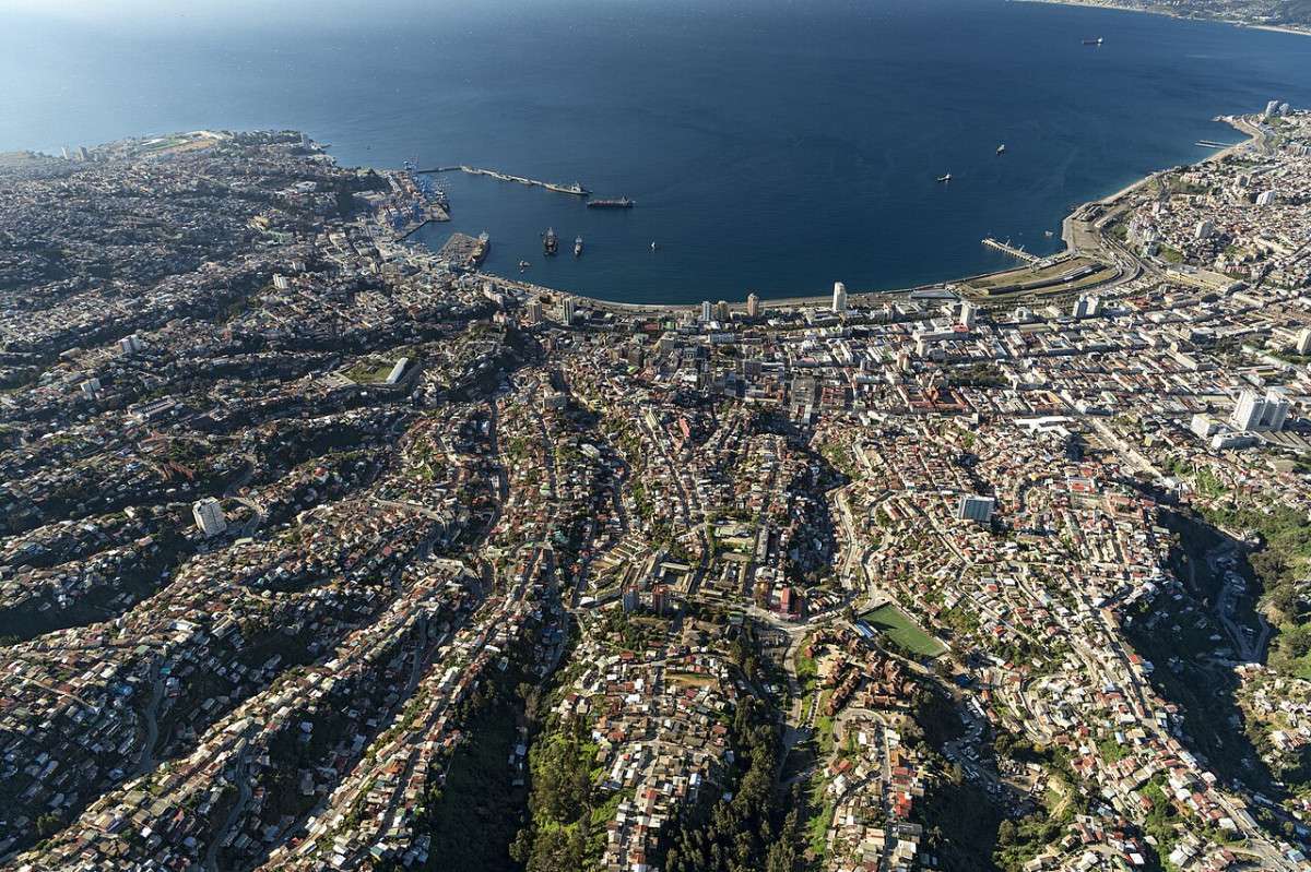 Vista aérea de Valparaíso, Chile/Guy Wenborne/Wikipedia/Creative Commons