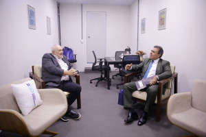 O presidente do jornal, Carlos Frederico A. Vital. recebeu o juiz de Direito Jo&atilde;o Jos&eacute; Rocha Targino