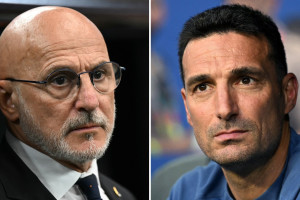  Luis de la Fuente, da Espanha, e Lionel Scaloni, da Argentina 