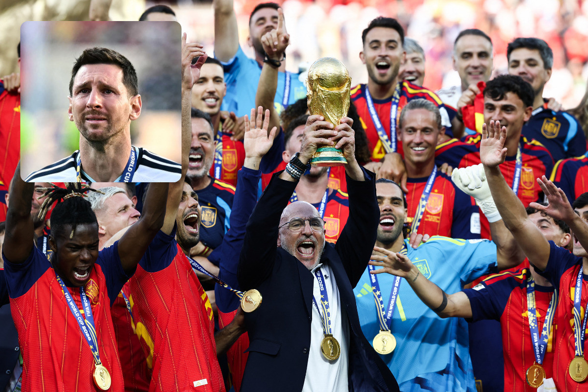 Espanha vence Argentina na prorrogação e garante o título da Copa do Mundo de 2026./Fotos: PAUL ELLIS / AFP | FRANCK FIFE / AFP