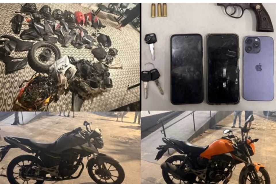 O efetivo apreendeu três motocicletas/Divulgação/PMPE