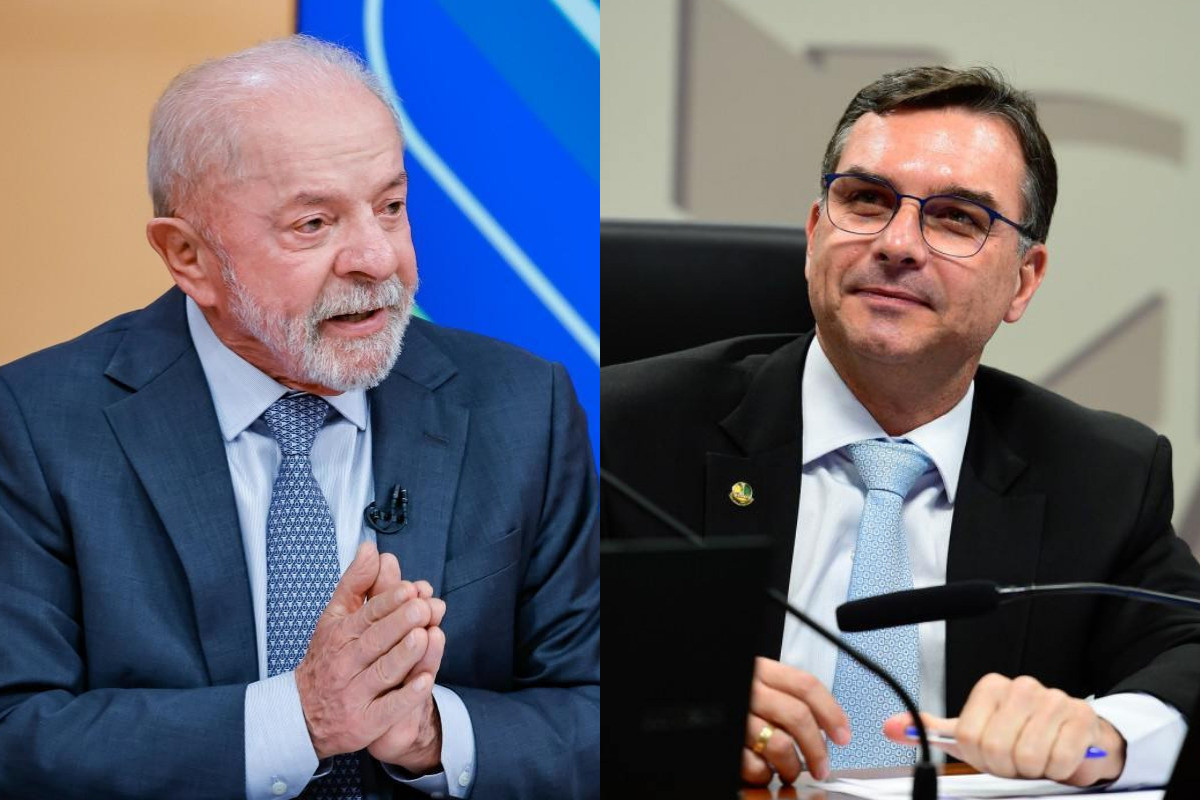 Montagem com os candidatos à presidência Lula (à esquerda) e Flávio Bolsonaro (à direita)/Ricardo Stuckert/PR e Saulo Cruz/Agência Senado