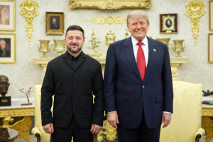 O presidente dos Estados Unidos, Donald Trump, e o l&iacute;der ucraniano, Volodymyr Zelensky, se reuniram hoje na Casa Branca. 