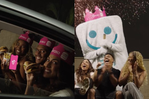 Ex-participantes do reality "Casa do Patr&atilde;o" em campanha publicit&aacute;ria