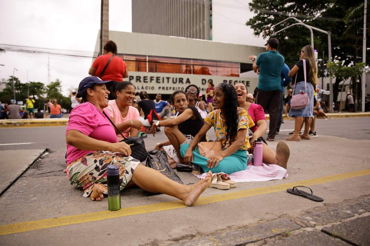 Protesto por moradia na Prefeitura do Recife (Foto: Mauricio Ferry/DP)