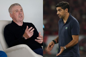 Carlo Ancelotti, da Sele&ccedil;&atilde;o Brasileira, e Abel Ferreira, do Palmeiras