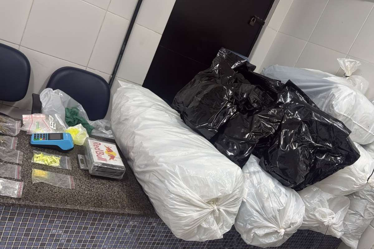 Mais de 63 kg de entorpecentes foram encaminhados à Central de Plantão da Capital /PMPE/Divulgação