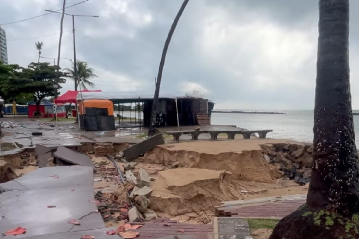 Trecho cedeu na Avenida João Fonseca de Albuquerque/Foto: Reprodução/Redes Sociais