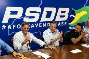 A&eacute;cio Neves durante conven&ccedil;&atilde;o da Federa&ccedil;&atilde;o PSDB-Cidadania em MG