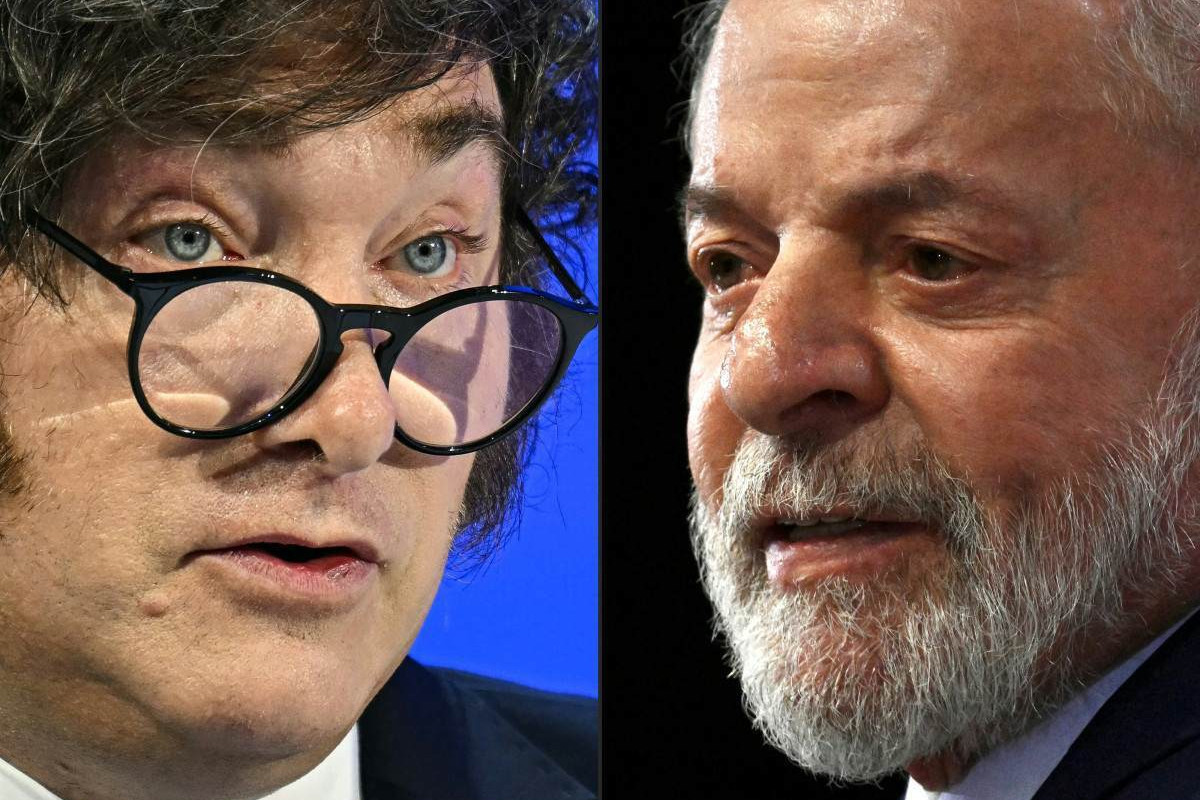 Javier Milei, presidente da Argentina, e Luiz Inácio Lula da Silva, presidente do Brasil/FABRICE COFFRINI/AFP